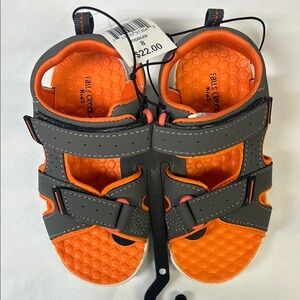 Falls Creek Orange and Gray Sandals with Adjustable Straps